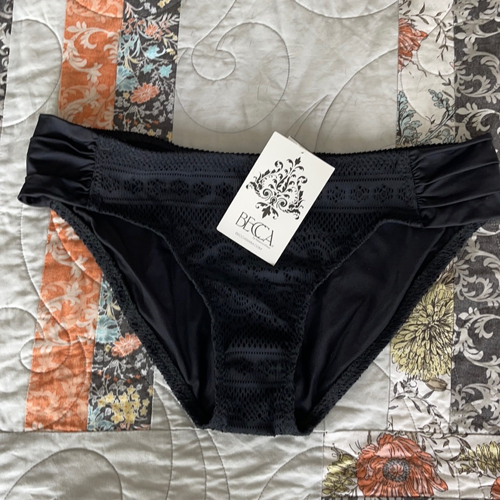 NWT Becca Black Swim Bottom Size Medium